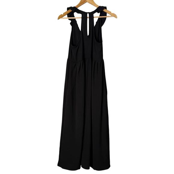 GibsonLook Summer Nights Ruffle Maxi Dress in Black Sleeveless w/ Pockets, XS - Picture 9 of 13